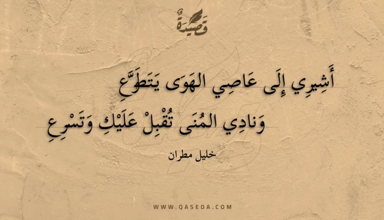 قصيدة أشيري إلى عاصي الهوى يتطوع
