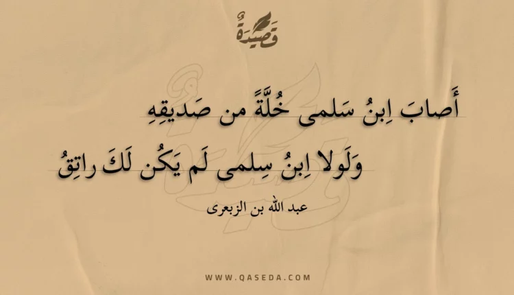 قصيدة أصاب ابن سلمى خلة من صديقه