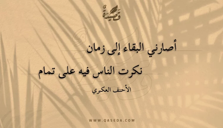 قصيدة أصارني البقاء إلى زمان