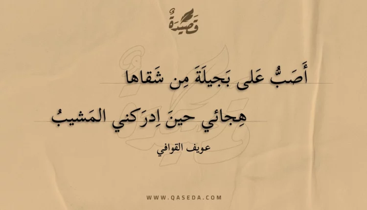 قصيدة أصب على بجيلة من شقاها