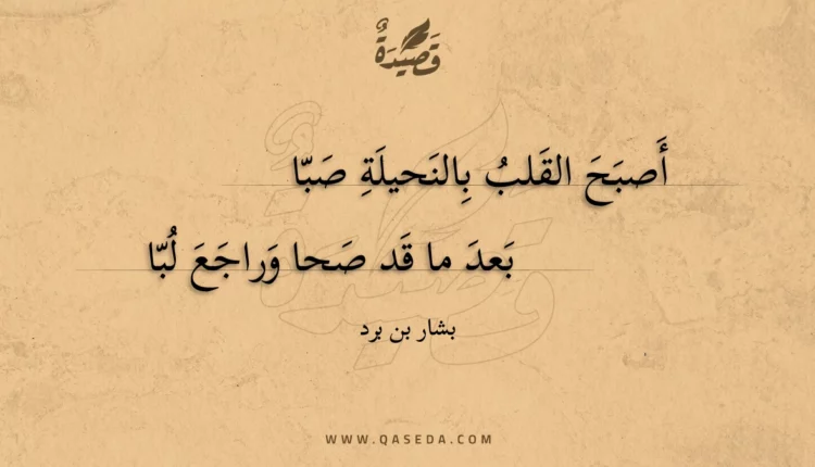 قصيدة أصبح القلب بالنحيلة صبا