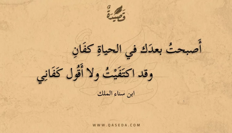 قصيدة أصبحت بعدك في الحياة كفان