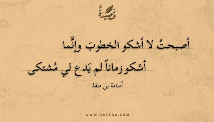 قصيدة أصبحت لا أشكو الخطوب وإنما