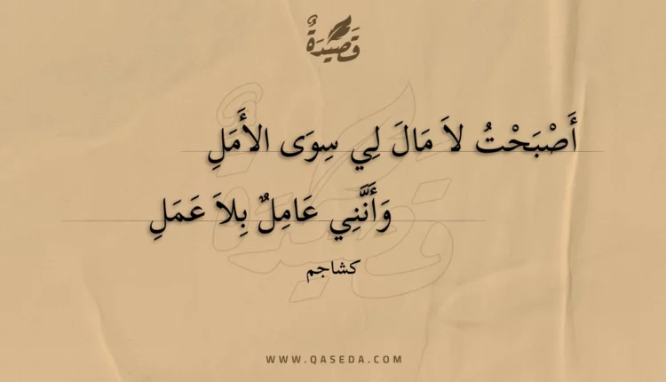 قصيدة أصبحت لا مال لي سوى الأمل