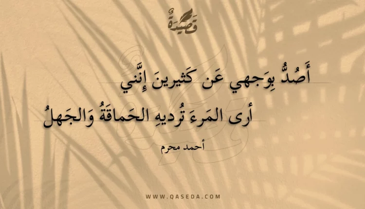 قصيدة أصد بوجهي عن كثيرين إنني