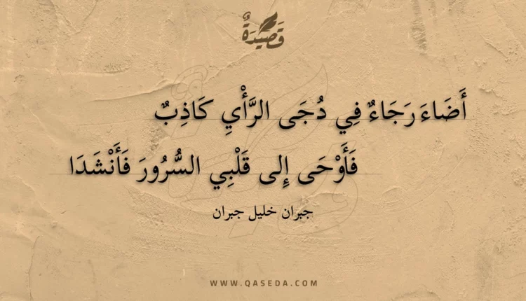 قصيدة أضاء رجاء في دجى الرأي كاذب