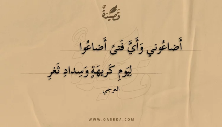 قصيدة أضاعوني وأي فتى أضاعوا ليوم