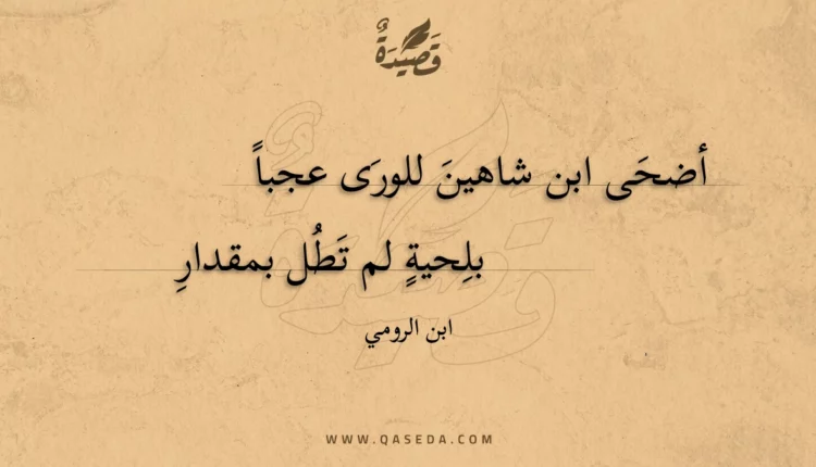 قصيدة أضحى ابن شاهين للورى عجبا