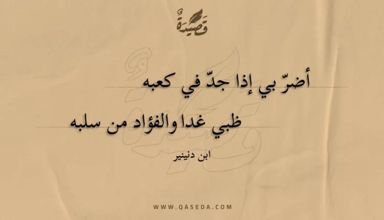 قصيدة أضر بي إذا جد في كعبه