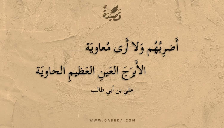 قصيدة أضربهم ولا أرى معاوية
