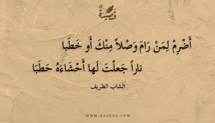 قصيدة أضرم لمن رام وصلا منك أو خطبا