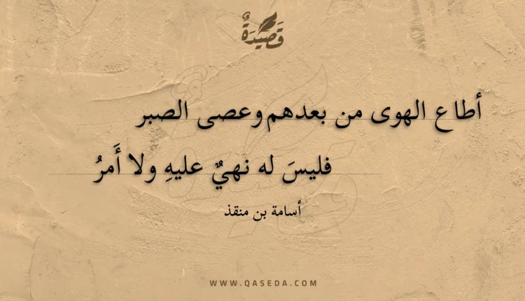 قصيدة أطاع الهوى من بعدهم وعصى الصبر