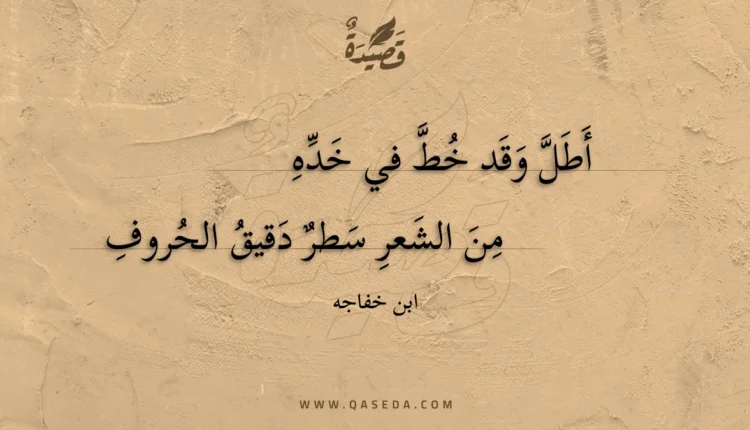 قصيدة أطل وقد خط في خده