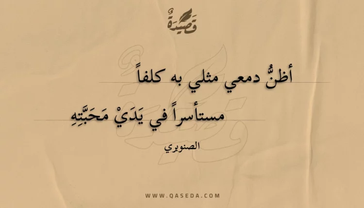 قصيدة أظن دمعي مثلي به كلفا