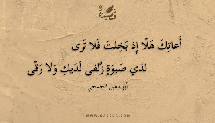 قصيدة أعاتك هلا إذ بخلت فلا ترى