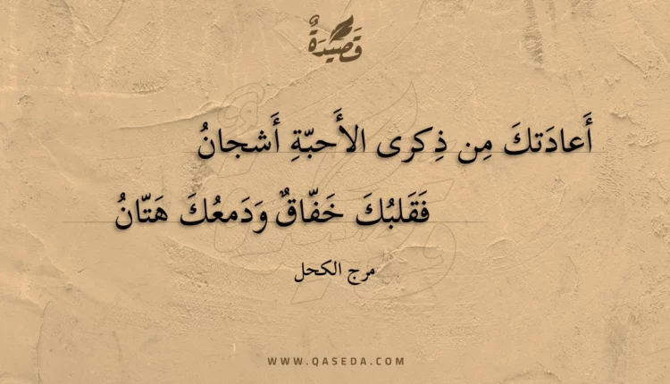 قصيدة أعادتك من ذكرى الأحبة أشجان