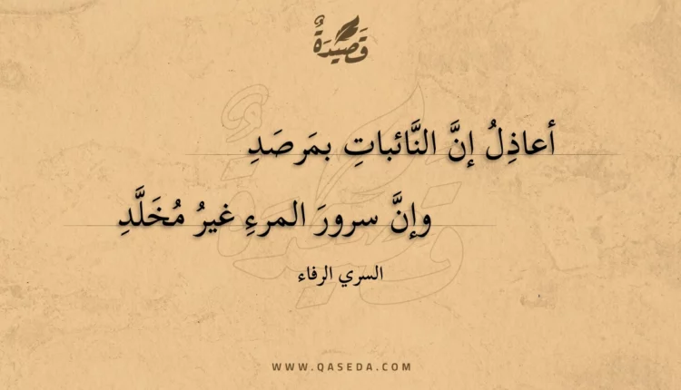 قصيدة أعاذل إن النائبات بمرصد