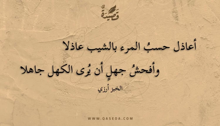 قصيدة أعاذل حسب المرء بالشيب عاذلا