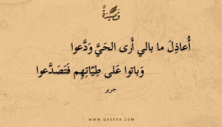 قصيدة أعاذل ما بالي أرى الحي ودعوا