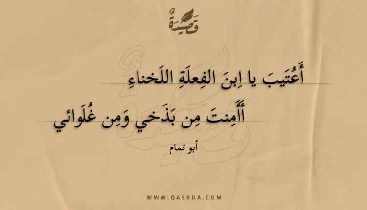 قصيدة أعتيب يا ابن الفعلة اللخناء