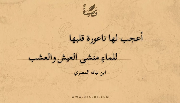 قصيدة أعجب لها ناعورة قلبها