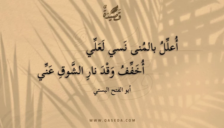 قصيدة أعلل بالمنى نسي لعلي