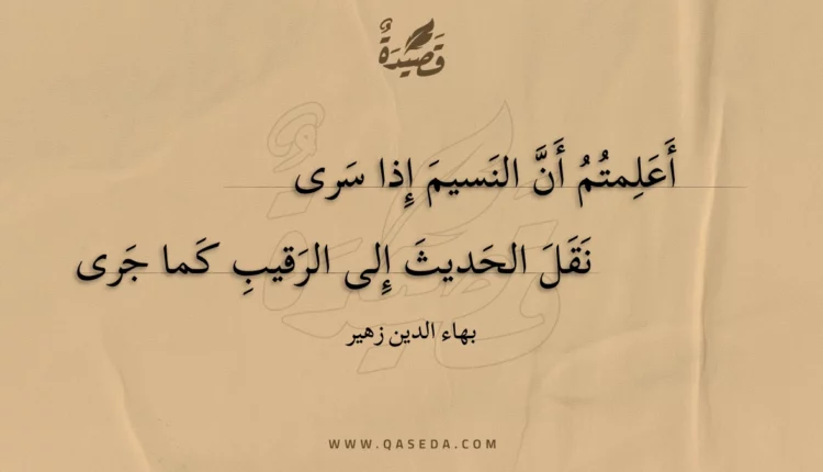 قصيدة أعلمتم أن النسيم إذا سرى