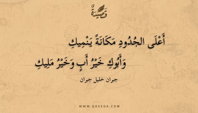 قصيدة أعلى الجدود مكانة ينميك