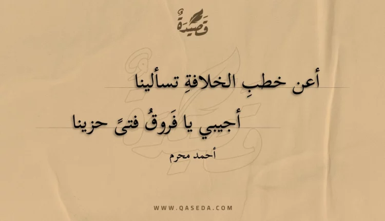 قصيدة أعن خطب الخلافة تسألينا