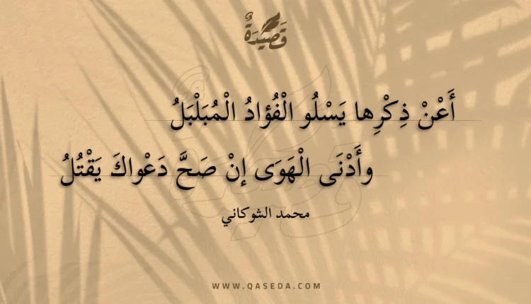 قصيدة أعن ذكرها يسلو الفؤاد المبلبل