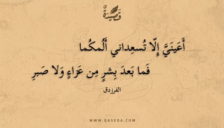 قصيدة أعيني إلا تسعداني ألمكما