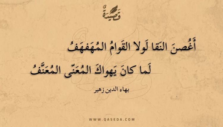 قصيدة أغصن النقا لولا القوام المهفهف