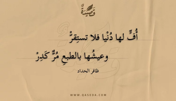 قصيدة أف لها دنيا فلا تستقر