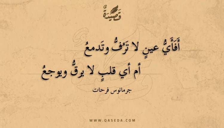 قصيدة أفأي عين لا ترف وتدمع