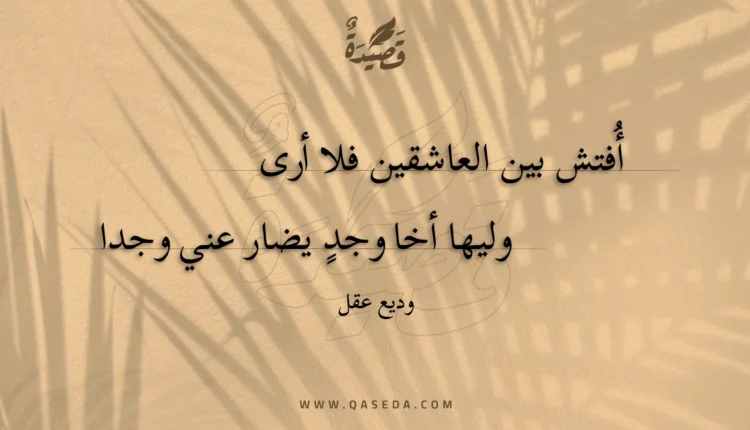قصيدة أفتش بين العاشقين فلا أرى