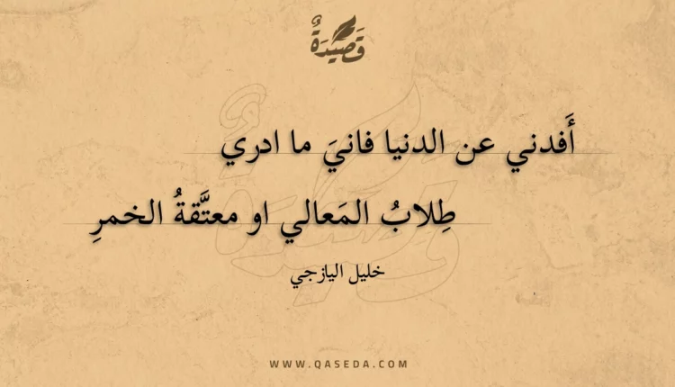 قصيدة أفدني عن الدنيا فاني ما ادري