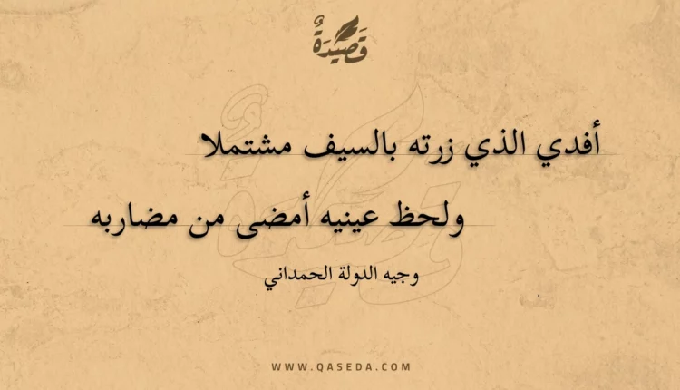 قصيدة أفدي الذي زرته بالسيف مشتملا