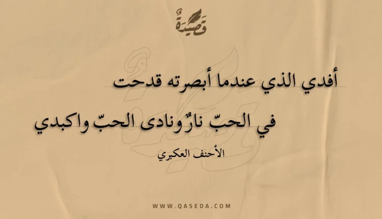قصيدة أفدي الذي عندما أبصرته قدحت