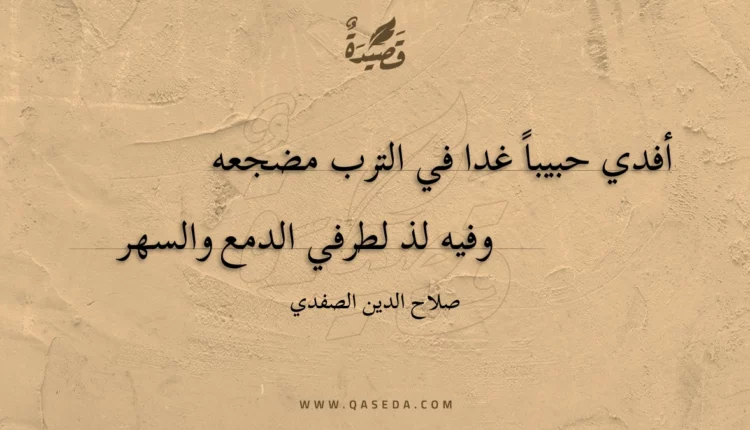 قصيدة أفدي حبيبا غدا في الترب مضجعه