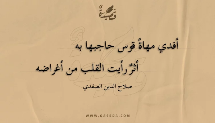 قصيدة أفدي مهاة قوس حاجبها به