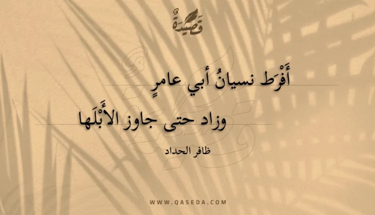 قصيدة أفرط نسيان أبي عامر