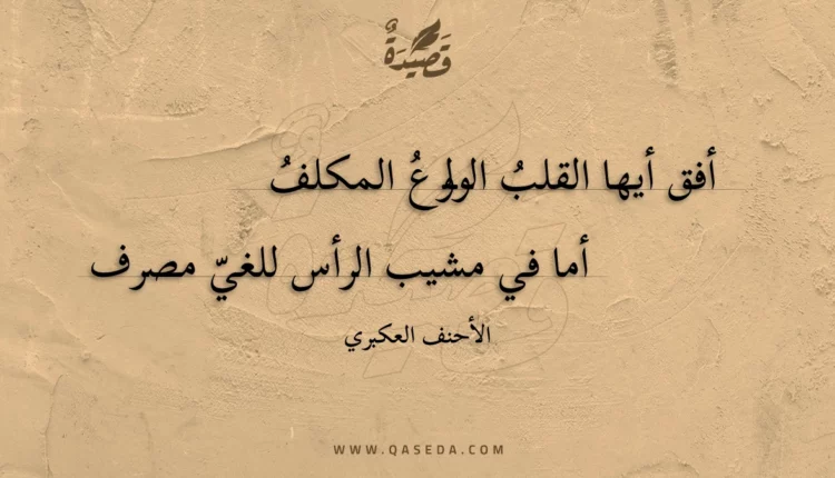 قصيدة أفق أيها القلب الولوع المكلف