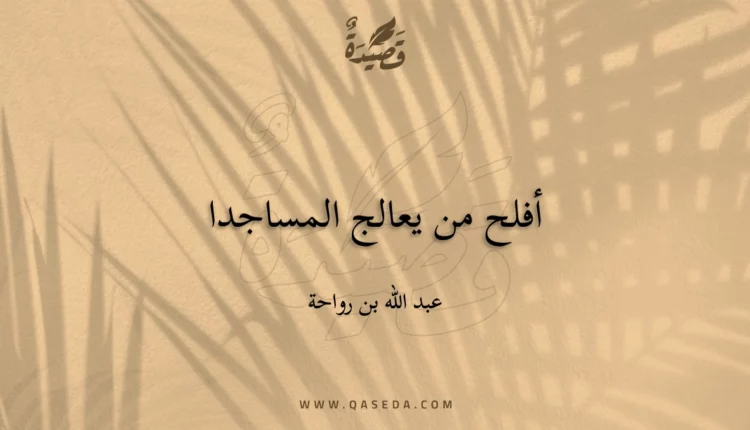 قصيدة أفلح من يعالج المساجدا
