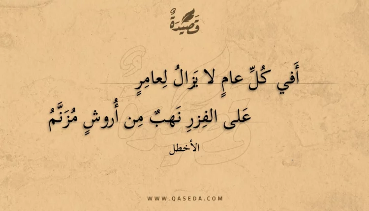 قصيدة أفي كل عام لا يزال لعامر