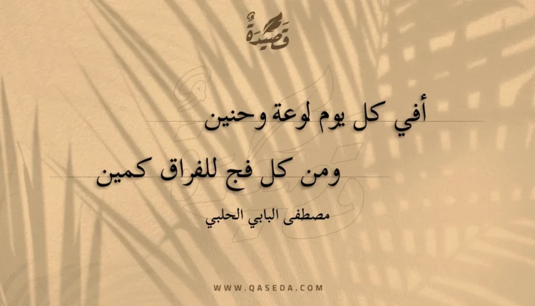 قصيدة أفي كل يوم لوعة وحنين