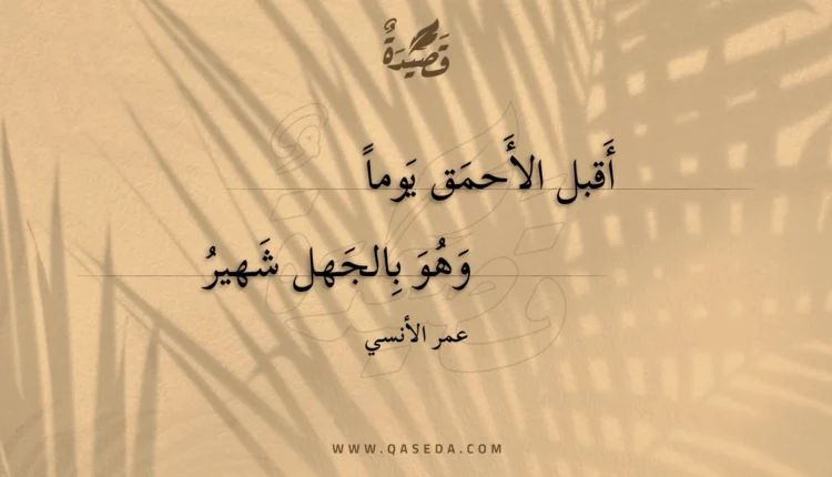 قصيدة أقبل الأحمق يوما