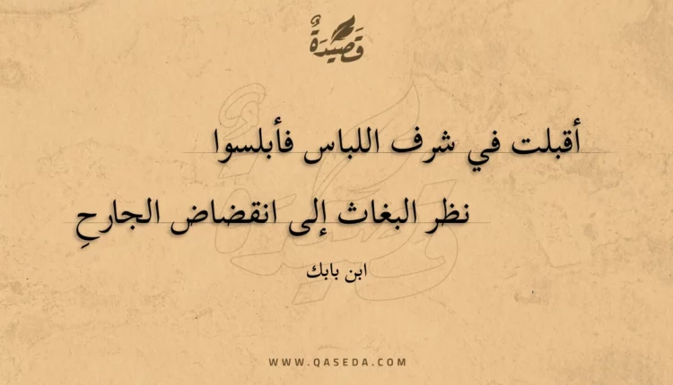 قصيدة أقبلت في شرف اللباس فأبلسوا