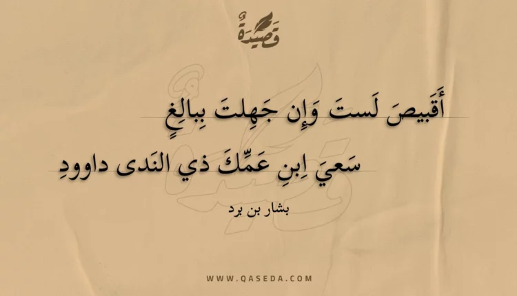 قصيدة أقبيص لست وإن جهلت ببالغ