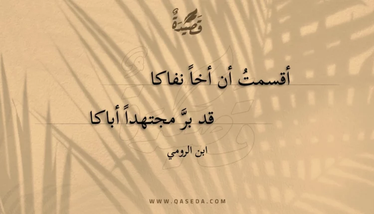 قصيدة أقسمت أن أخا نفاكا