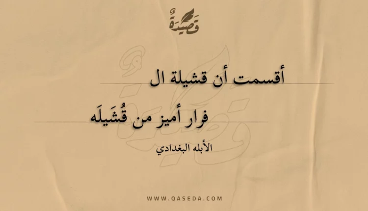 قصيدة أقسمت أن قشيلة الفرار